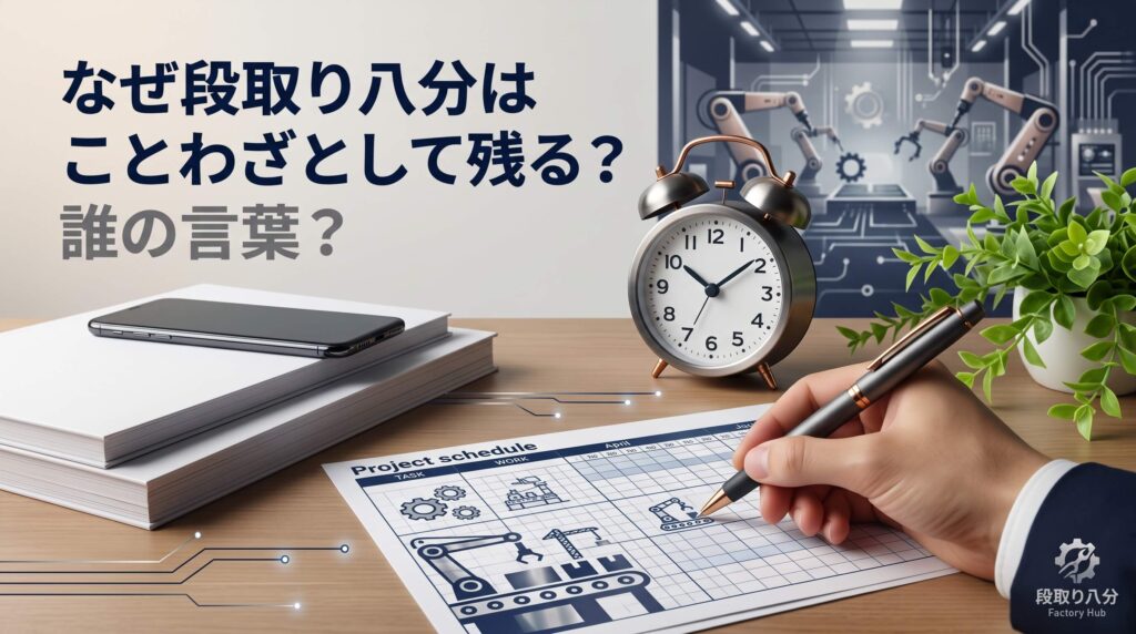 「なぜ段取り八分はことわざとして残る？誰の言葉？」をイメージした画像です。